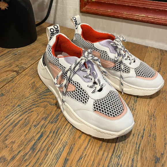 🩷 MÉLINE – White & Pink Chunky Sneakers – Size 37 - Picture 11 of 11